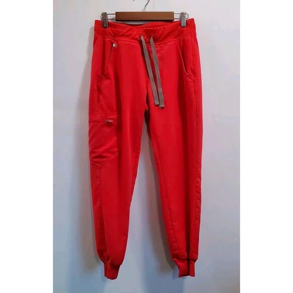 Lot of 4 Figs Zamora Jogger Scrub Pants XS Petite XS/P red coral blue teal - Picture 13 of 16